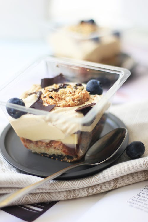 Free A Plastic Container with Parfait Stock Photo